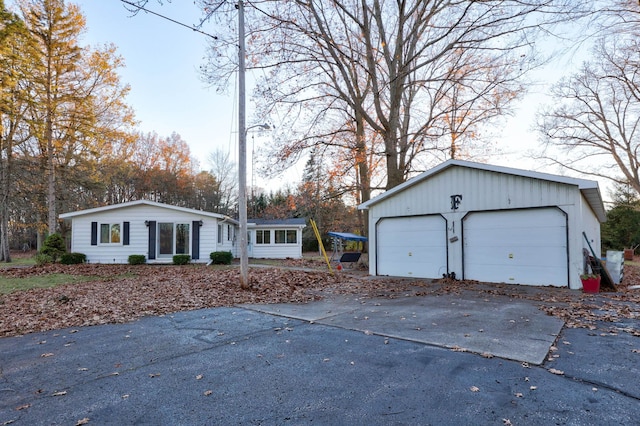 exterior space featuring a garage