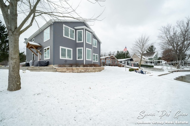 view of snowy exterior