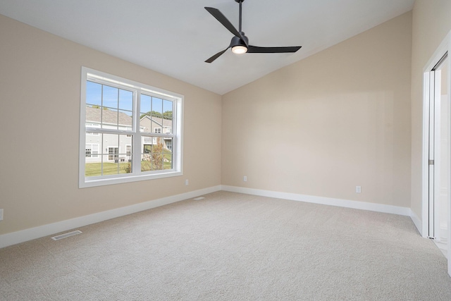 2519 Hunters Run Unit 101, Kalamazoo, MI 49048 - empty room featuring carpet, ceiling fan, and lofted ceiling