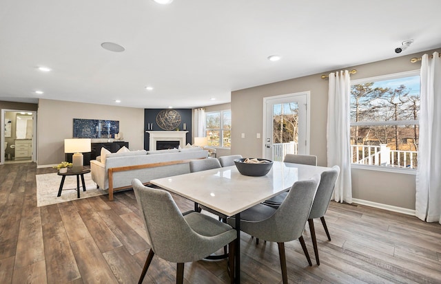 dining room with hardwood / wood-style floors