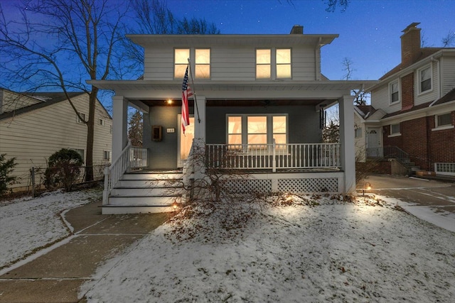 view of front of home with covered porch