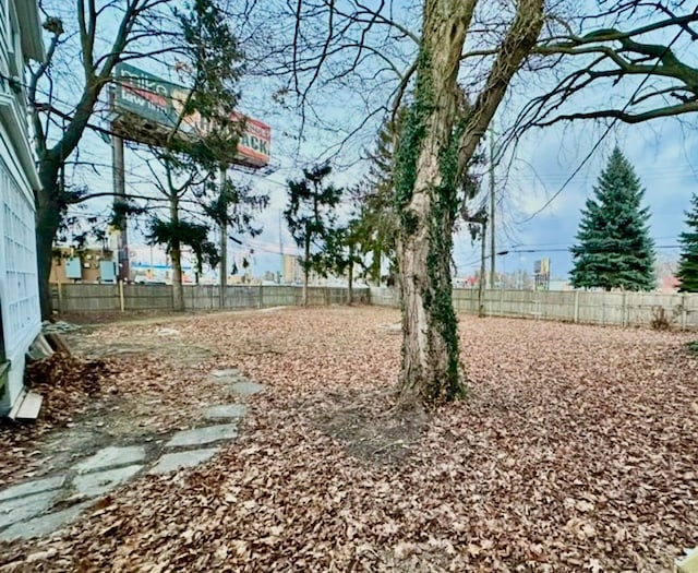 view of yard with fence