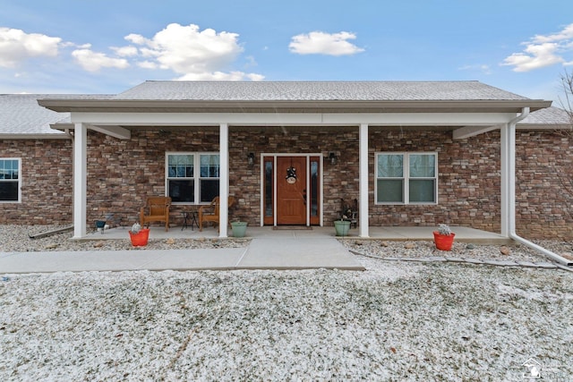 exterior space with a porch