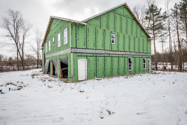 view of snow covered structure