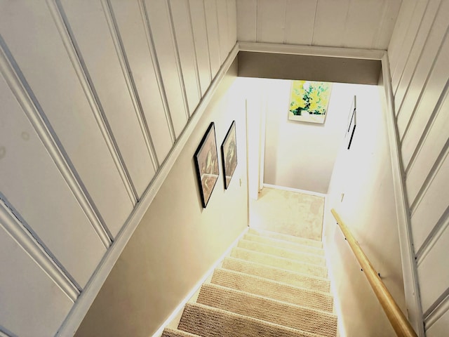 stairs with carpet floors