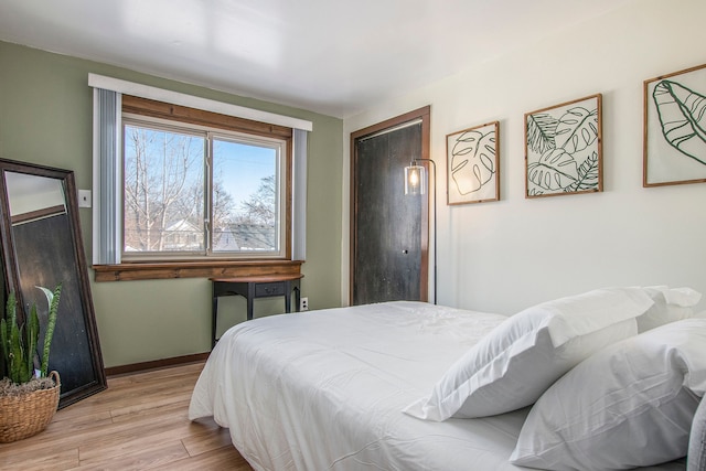 bedroom featuring light hardwood / wood-style flooring