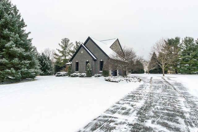 view of snow covered exterior