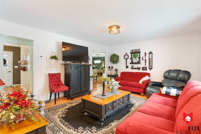 living room featuring hardwood / wood-style flooring