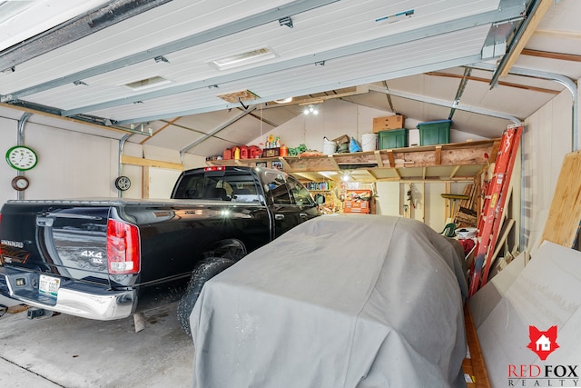 view of garage