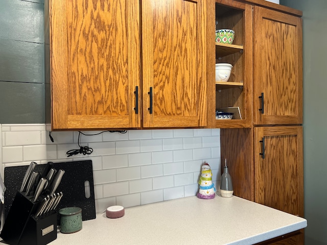 interior details with decorative backsplash