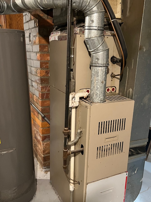 utilities with heating unit and water heater