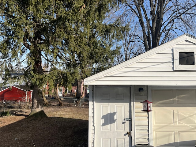 view of outdoor structure with a garage