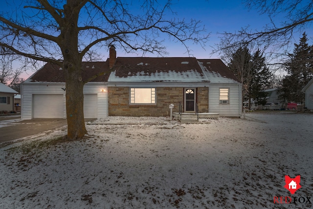 view of front of house with a garage