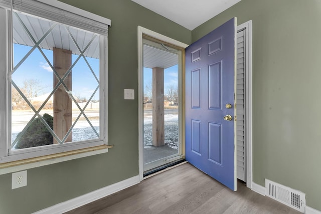 foyer featuring hardwood / wood-style floors