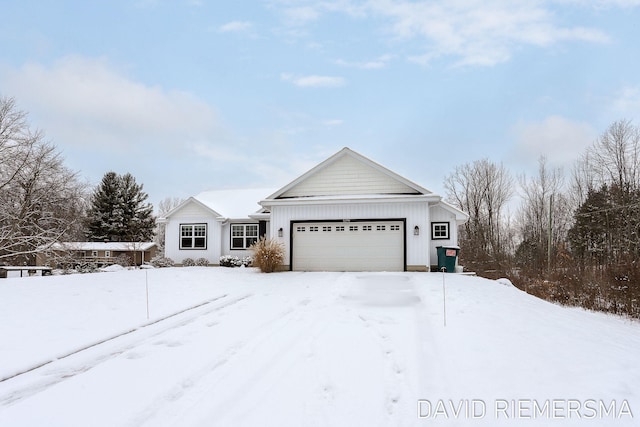 view of front of home with a garage