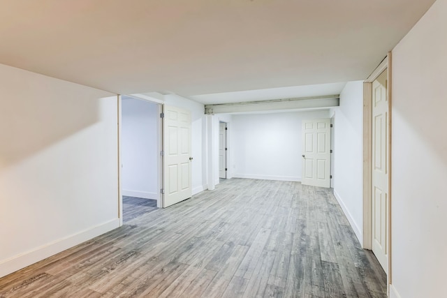 interior space with light hardwood / wood-style flooring