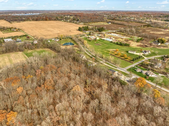 bird's eye view with a rural view