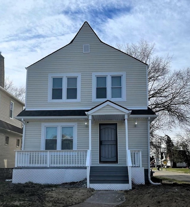 view of front property with a porch