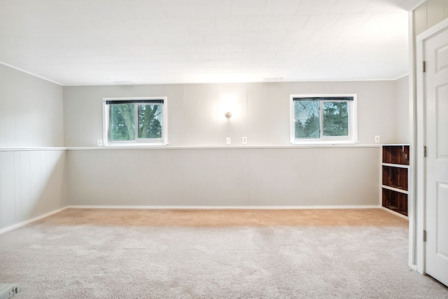 spare room with light carpet