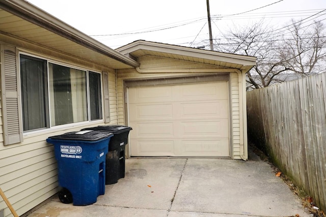 view of garage