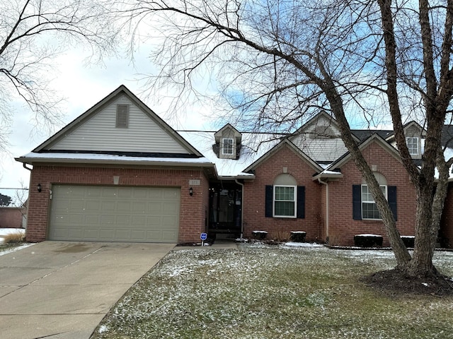 view of front of house with a garage