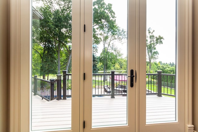 doorway to outside featuring french doors