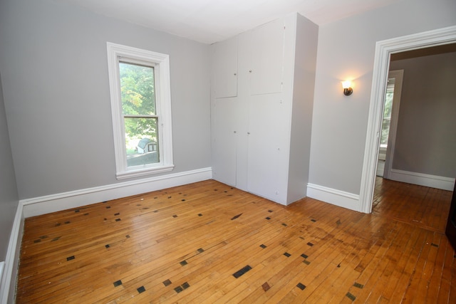 spare room with wood-type flooring