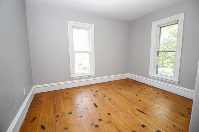 spare room with wood-type flooring