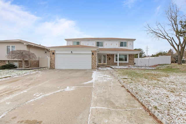 view of front facade with a garage