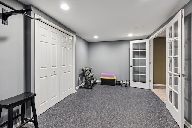 interior space with french doors