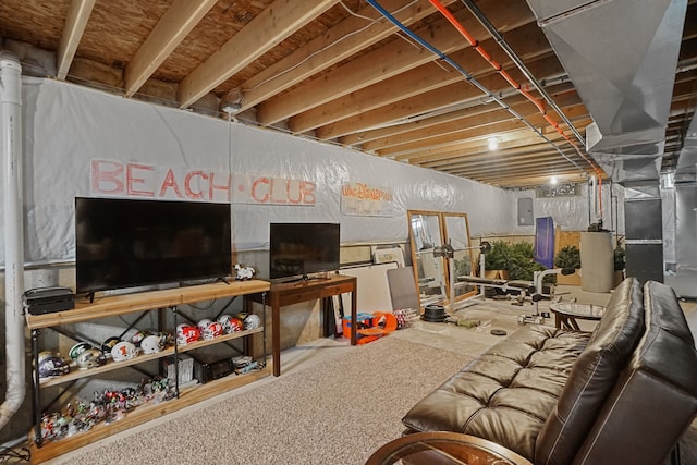 living room with electric panel