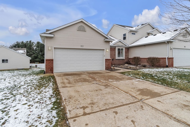 view of front of house with a garage