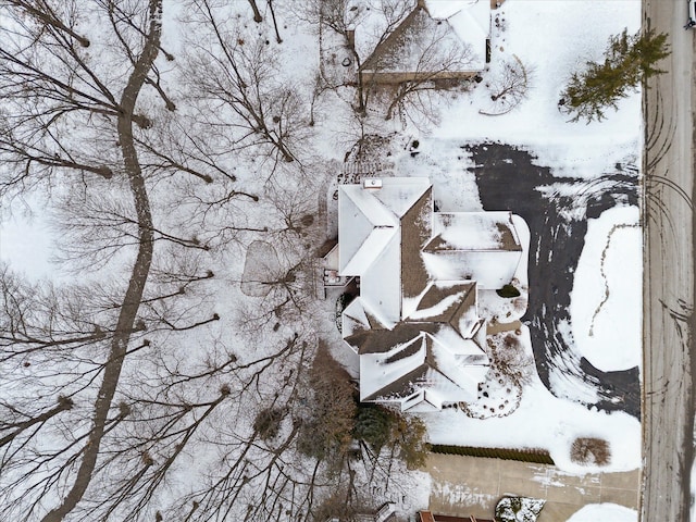 view of snowy aerial view