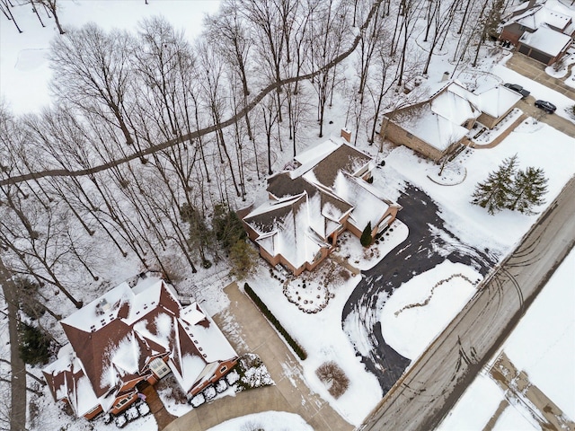 view of snowy aerial view