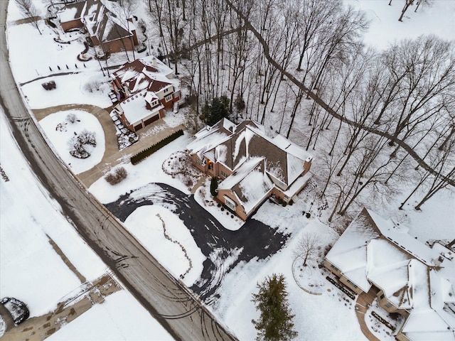 view of snowy aerial view