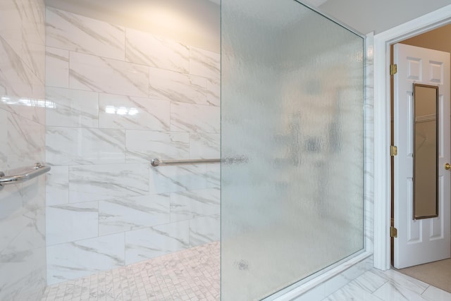 8816 Hathaway Rd, Kalamazoo, MI 49009 - bathroom with marble finish floor and a shower stall