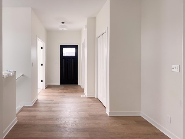 foyer entrance featuring light hardwood / wood-style flooring