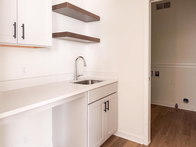 kitchen featuring sink and dark wood-type flooring