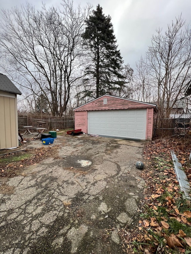 view of garage