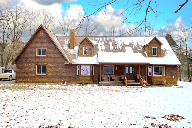 view of front of home featuring covered porch