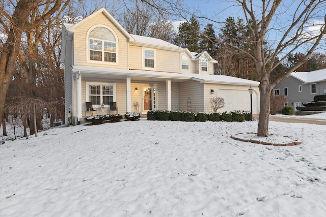 view of front facade with a garage