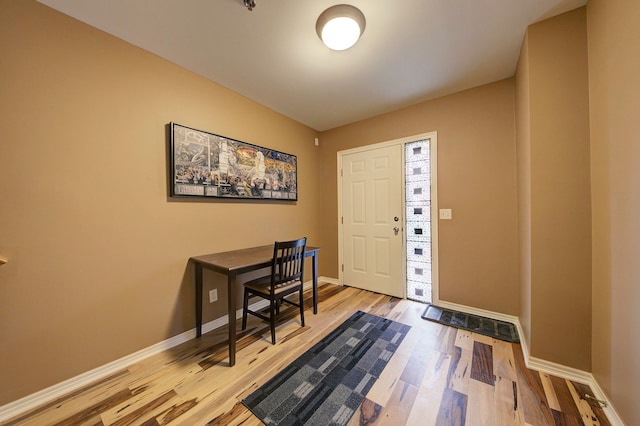 foyer featuring light hardwood / wood-style floors