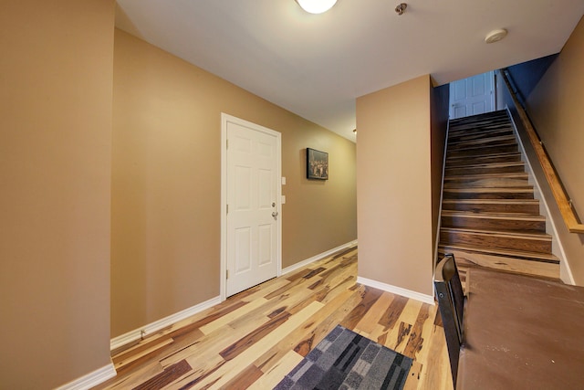 entrance foyer featuring light hardwood / wood-style flooring