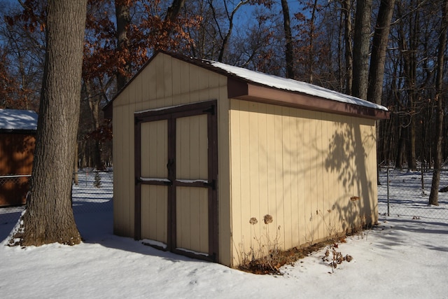 view of snow covered structure