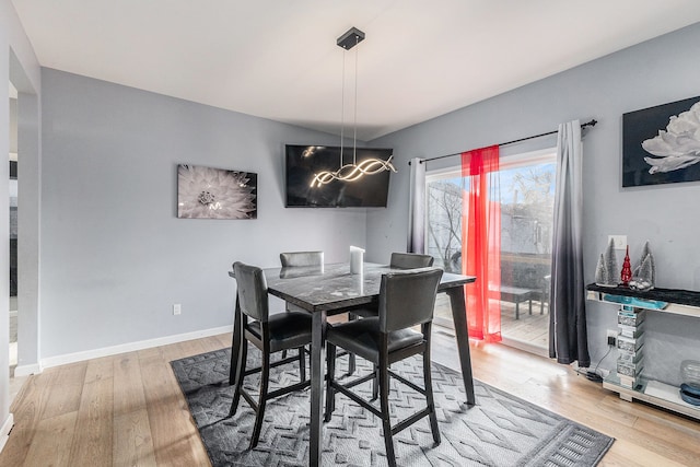 dining area featuring light hardwood / wood-style flooring