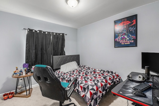 bedroom featuring carpet