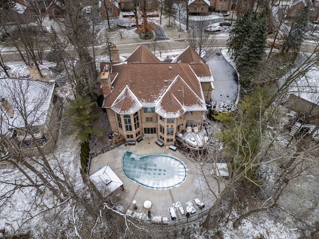 view of snowy aerial view