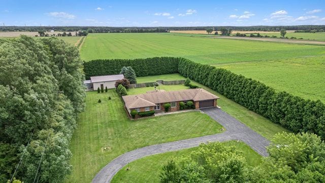 bird's eye view with a rural view