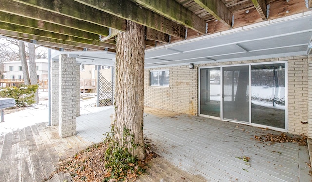 view of patio featuring a wooden deck