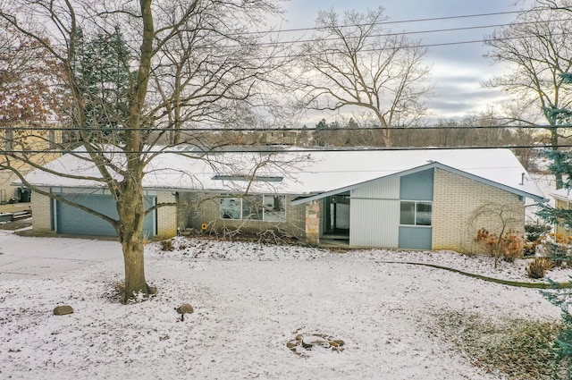 exterior space featuring a garage